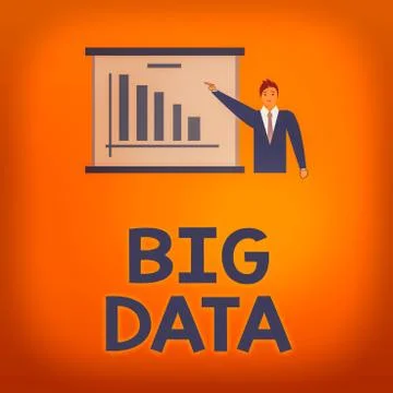 Writing note showing Big Data. Business photo showcasing Dealing with the Stock Illustration