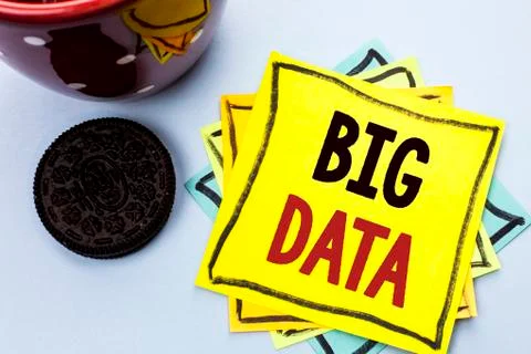 Writing note showing  Big Data. Business photo showcasing Huge Data Informati 写真素材