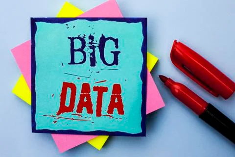 Writing note showing  Big Data. Business photo showcasing Huge Data Informati 写真素材