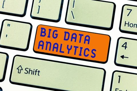 Writing note showing Big Data Analytics. Business photo showcasing The process Foto stock