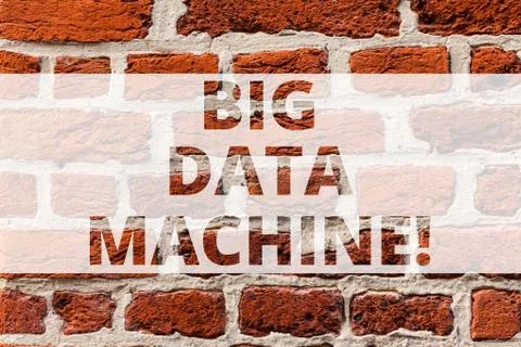 Writing note showing Big Data Machine. Business photo showcasing describes any Stock Photos