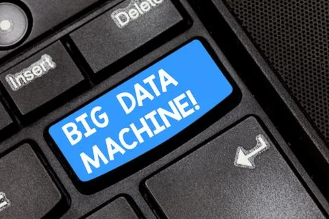 Writing note showing Big Data Machine. Business photo showcasing describes any Stock Photos