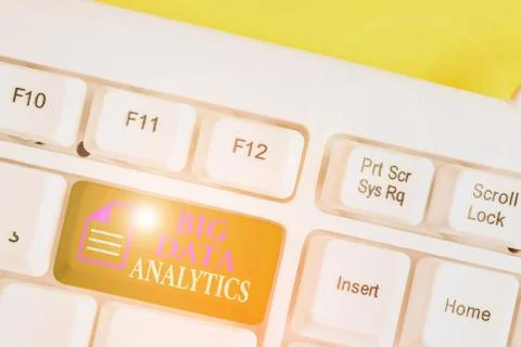 Writing note showing Big Data Analytics. Business photo showcasing The process Stockfoto's