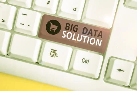 Writing note showing Big Data Solution. Business photo showcasing Extracting Stock Photos