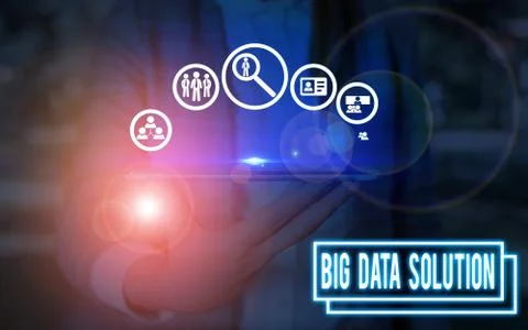 Writing note showing Big Data Solution. Business photo showcasing Extracting 스톡 사진