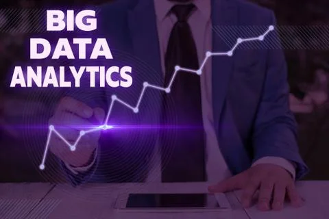 Writing note showing Big Data Analytics. Business photo showcasing The process 스톡 사진