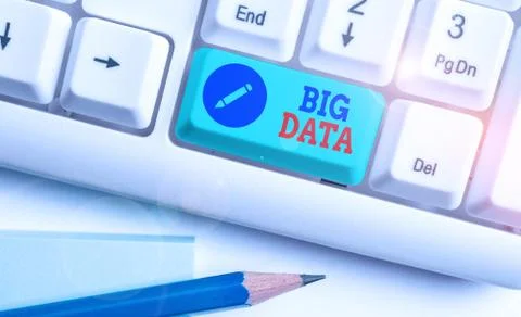 Writing note showing Big Data. Business photo showcasing sets that so complex Stock Photos