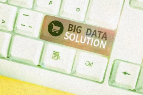 Writing note showing Big Data Solution. Business photo showcasing Extracting Stock Photos
