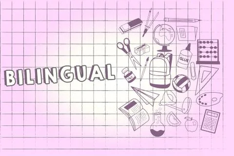 Writing note showing Bilingual. Business photo showcasing speaking two languages Stock Illustration