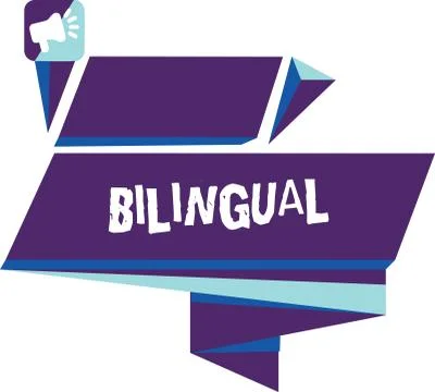 Writing note showing Bilingual. Business photo showcasing speaking two languages Stock Illustration