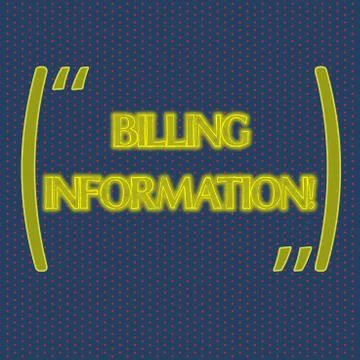 Writing note showing Billing Information. Business photo showcasing address Illustrazione stock