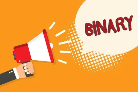 Writing note showing Binary. Business photo showcasing relating to using or Illustrazione stock