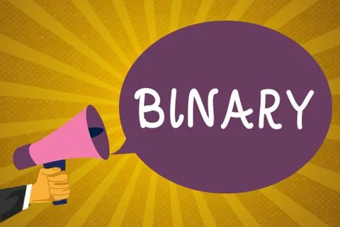 Writing note showing Binary. Business photo showcasing relating to using or Stock Illustration