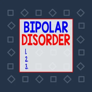 Writing note showing Bipolar Disorder. Business photo showcasing mental illness Stock-Illustration