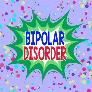 Writing note showing Bipolar Disorder. Business photo showcasing mental illness Illustrazione stock