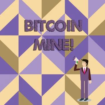 Writing note showing Bitcoin Mine. Business photo showcasing Processing of tr Illustration