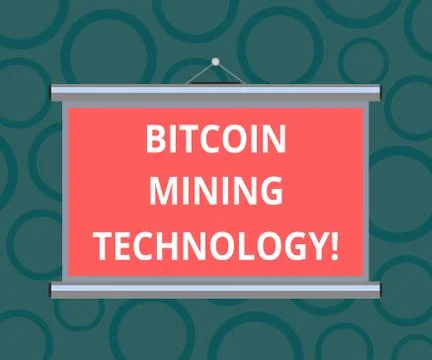 Writing note showing Bitcoin Mining Technology. Business photo showcasing trades Stock Illustration
