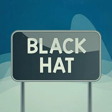 Writing note showing Black Hat. Business photo showcasing used in reference to a Stock Illustration