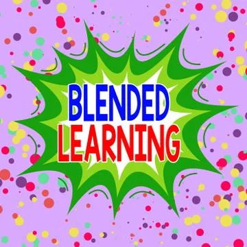 Writing note showing Blended Learning. Business photo showcasing combines Illustrazione stock