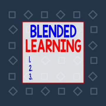 Writing note showing Blended Learning. Business photo showcasing combines Stock Illustration