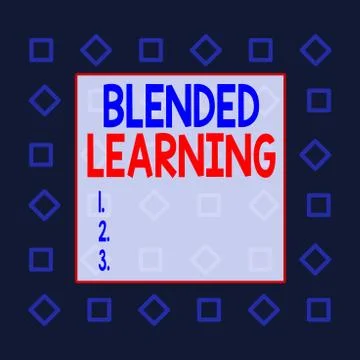 Writing note showing Blended Learning. Business photo showcasing combines Illustrazione stock