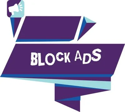 Writing note showing Block Ads. Business photo showcasing program that will Illustrazione stock