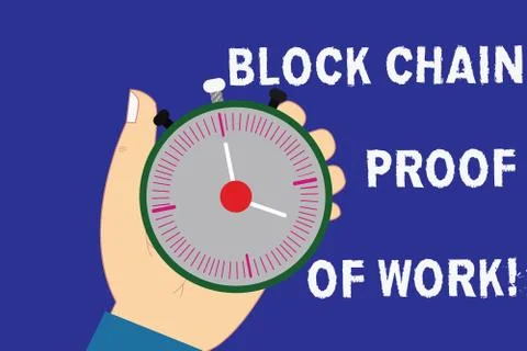 Writing note showing Block Chain Proof Of Work. Business photo showcasing Stock Illustration