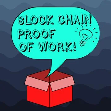Writing note showing Block Chain Proof Of Work. Business photo showcasing Stock Illustration