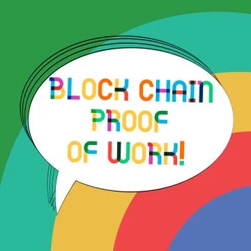 Writing note showing Block Chain Proof Of Work. Business photo showcasing Stock Illustration