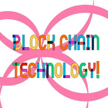 Writing note showing Block Chain Technology. Business photo showcasing Digital Illustrazione stock