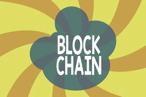 Writing note showing Block Chain. Business photo showcasing system in which a Illustrazione stock