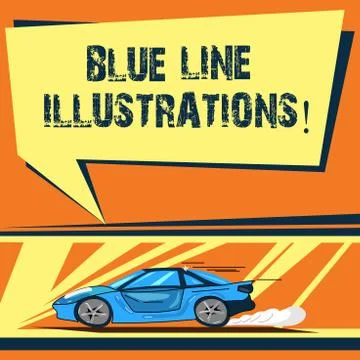 Writing note showing Blue Line Illustrations. Business photo showcasing 스톡 일러스트