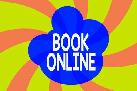 Writing note showing Book Online. Business photo showcasing booklike form that Stock Illustration