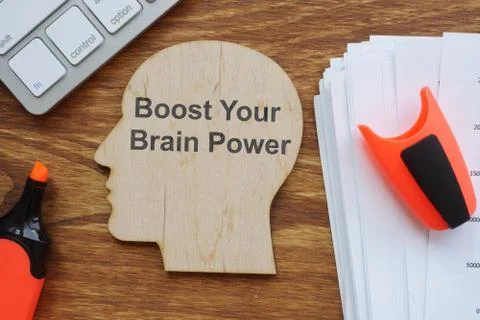 Writing note showing Boost Your Brain Power. Conceptual photo shows the work Stock Illustration
