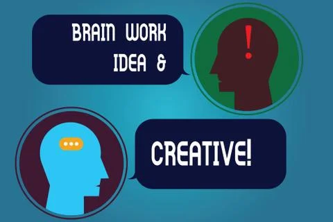 Writing note showing Brain Work Idea And Creative. Business photo showcasing Stock Illustration
