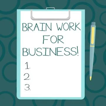 Writing note showing Brain Work For Business. Business photo showcasing Illustrazione stock