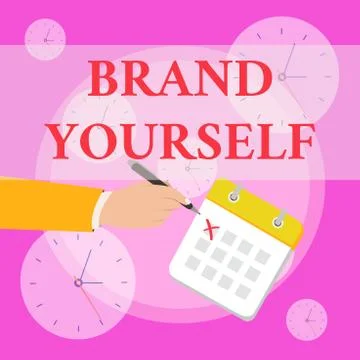 Writing note showing Brand Yourself. Business photo showcasing Develop a unique イラスト素材