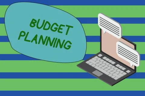 Writing note showing Budget Planning. Business photo showcasing The written Stock Illustration
