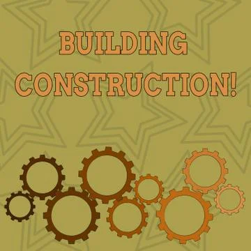Writing note showing Building Construction. Business photo showcasing process of Ilustración de archivo