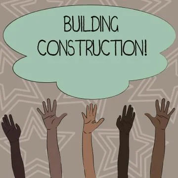 Writing note showing Building Construction. Business photo showcasing process of Ilustración de archivo