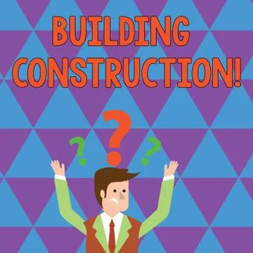Writing note showing Building Construction. Business photo showcasing process of Ilustración de archivo