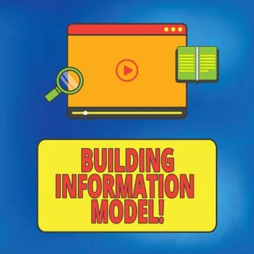 Writing note showing Building Information Model. Business photo showcasing Illustrazione stock