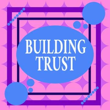 Writing note showing Building Trust. Business photo showcasing activity of Illustrazione stock