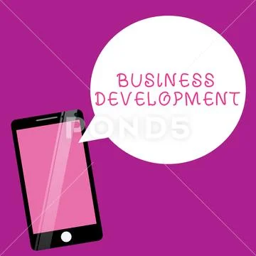 Writing note showing Business Development. Business photo showcasing Implement Stock Illustration