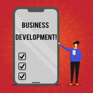 Writing note showing Business Development. Business photo showcasing Develop and Illustrazione stock