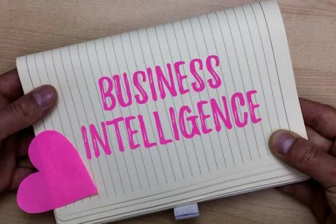 Writing note showing Business Intelligence. Business photo showcasing Best Stock Photos