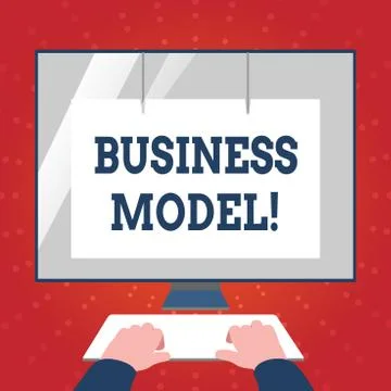 Writing note showing Business Model. Business photo showcasing plan for イラスト素材