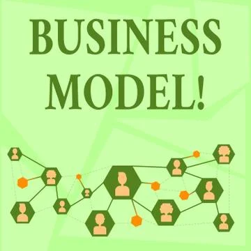 Writing note showing Business Model. Business photo showcasing plan for Stock Illustration