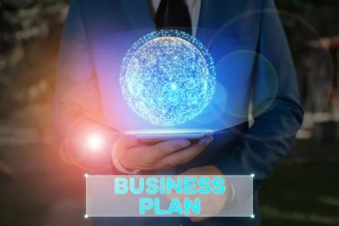 Writing note showing Business Plan. Business photo showcasing the document Stock Photos