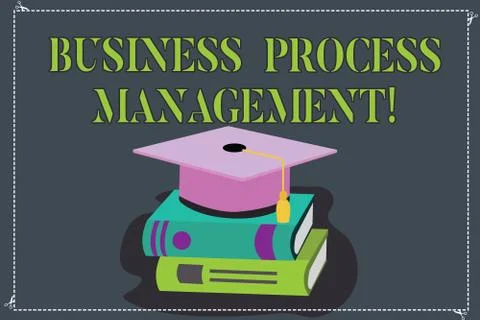 Writing note showing Business Process Management. Business photo showcasing Illustrazione stock